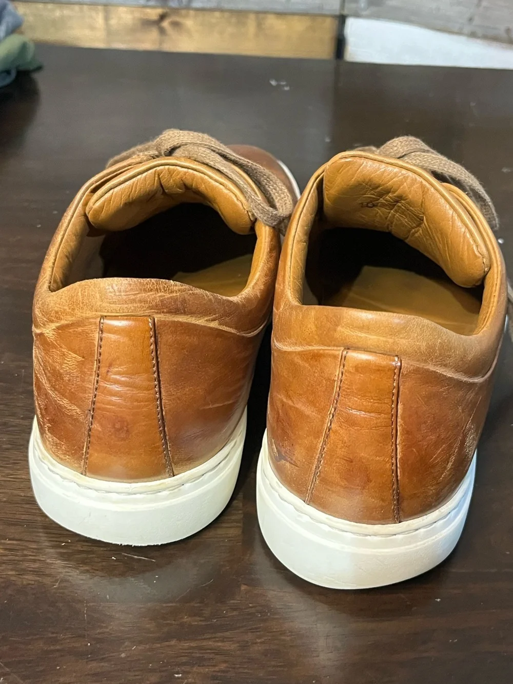 Aquatalia Brown Leather Sneakers, Sz 10